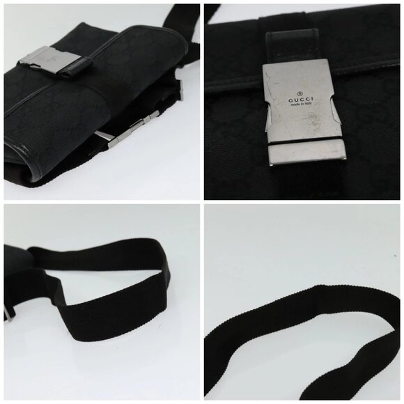 GUCCI GG Canvas Waist bag Black Silver 131236 Auth nb108 - Picture 16 of 16